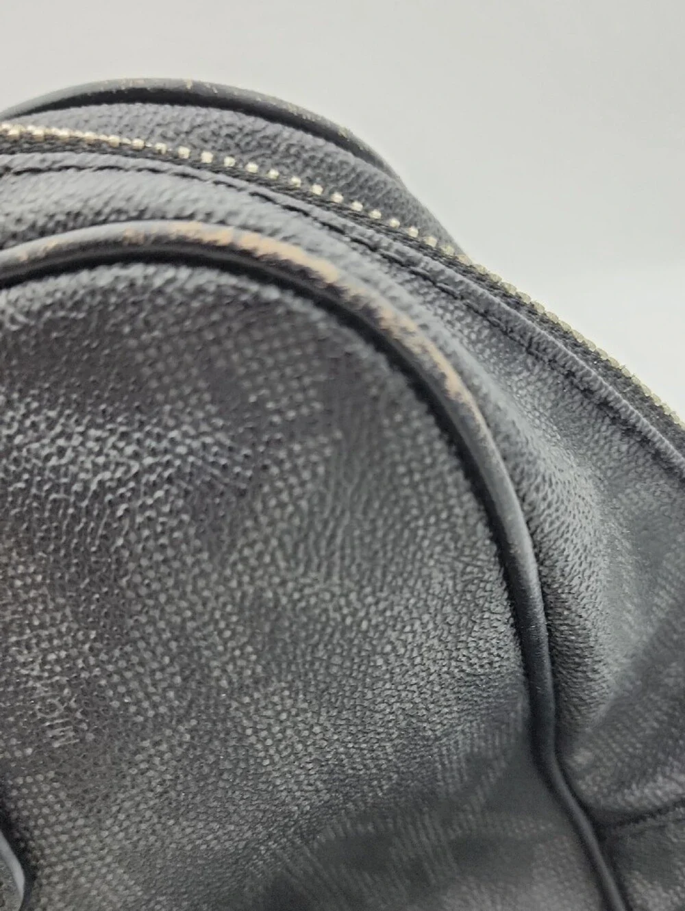 Michael Kors Black Pebbled Leather Satchel with Silver MK Charm